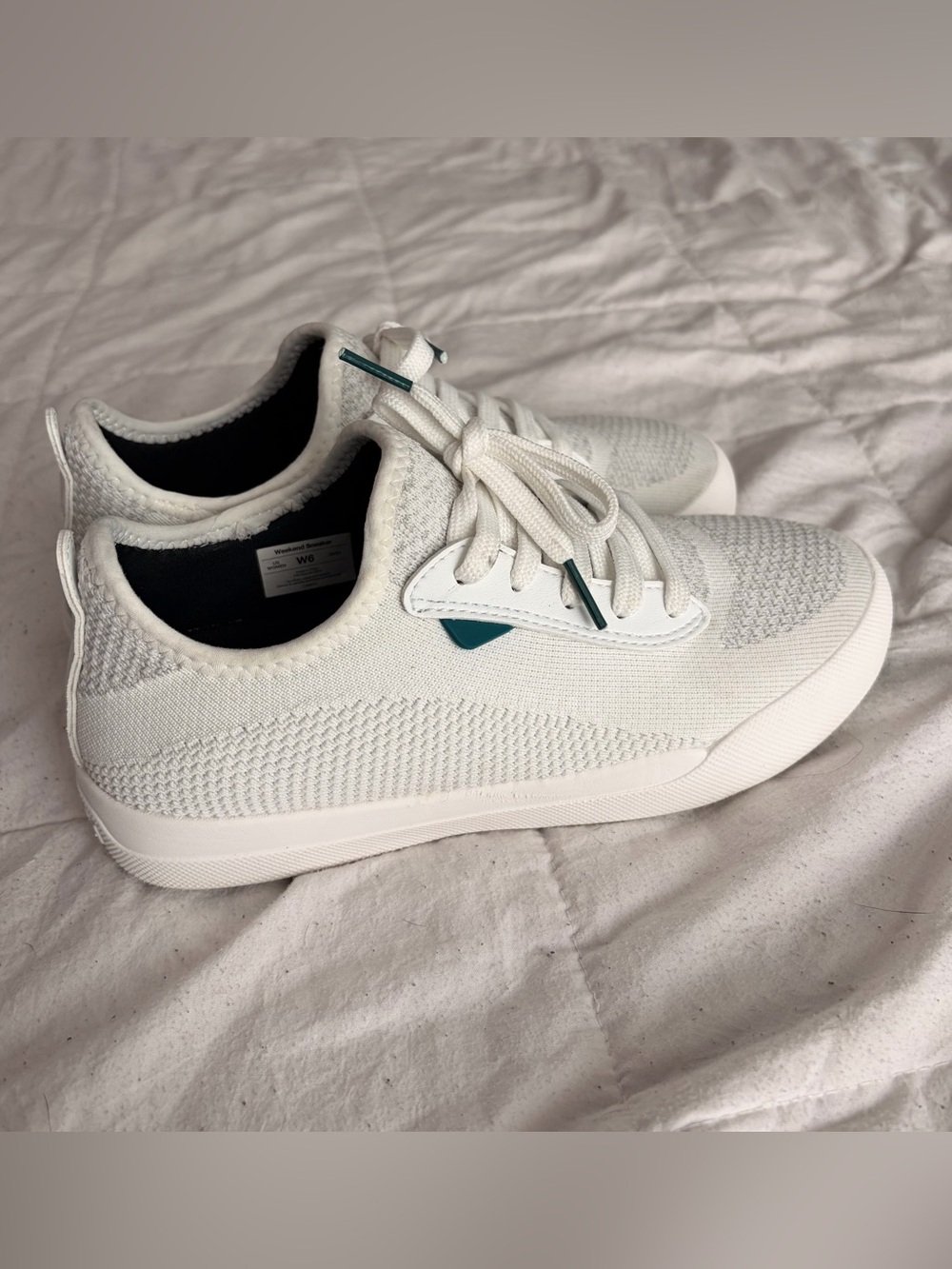 Vessi Weekend Sneakers White Waterproof Knit Women’s 6